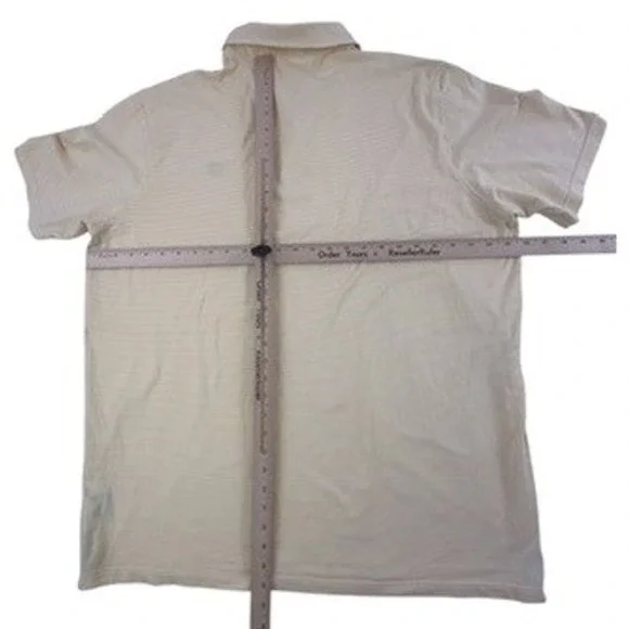 Masters Clubhouse Collection Polo Shirt Mens XXL Yellow Striped Golf CCK1780-01 - Picture 9 of 12